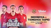 Link Live Streaming Timnas Indonesia vs Chinese Taipei – FIFA Matchday Eksklusif di Vidio